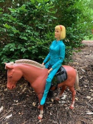Marx Vintage Jane West Action Figure With Horse From Johnny West Series