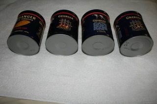4 Vintage Granger Pipe Tobacco Advertising Tin Rough Cut Pointer Dog Canister 2