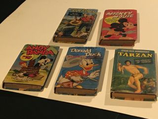 Vintage 1950 - (5) Better Little Books - Tarzan,  Roy Rogers,  Andy Panda