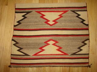 Antique Navajo Child Blanket Native American Weaving,  Rug,  Double Saddle Blanket 2