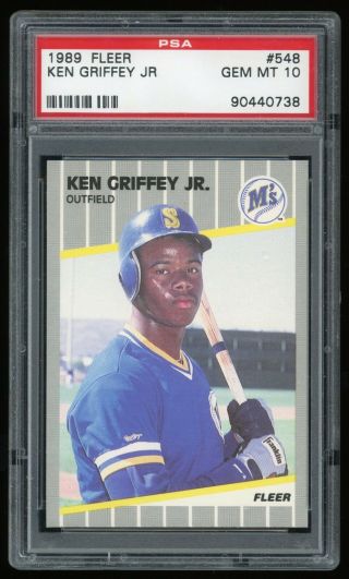 1989 Fleer Ken Griffey Jr Rc Rookie Card 548 Psa 10 Gem Mt
