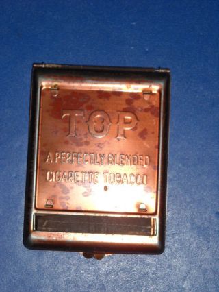 Vintage Top Tobacco Advertising Cigarette Rolling Machine Copper Plate