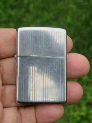 Vintage 1968 Zippo Lighter With Vertical Stripes Engraved