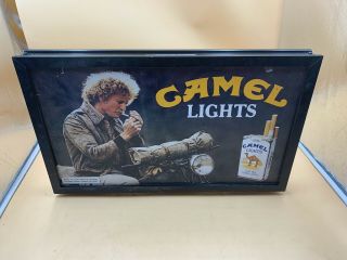 1984 Camel Lights Cigarettes Advertisement Sign 22 X13 Man Double Sided Store