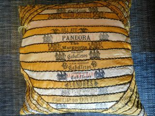 Antique Advertising Cigar Silk Ribbon Pillow - Cir 1900s