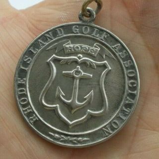 Rare Vintage Antique 1.  25 " Sterling Silver Golf Medal Coin 1922 Junior Champ Ri