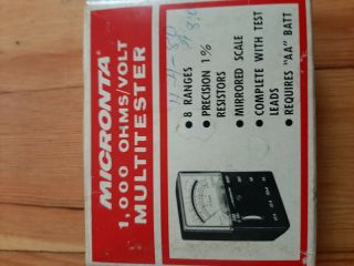Vintage Micronta 1000 Ohms/volt Multitester 22 - 027b