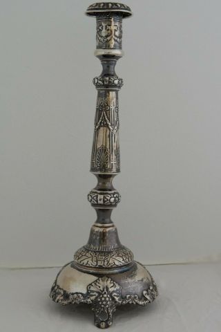 Antique Sterling Silver Russian Candlesticks pair 19th century 3