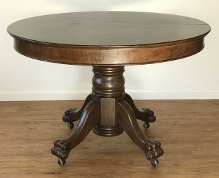 Vintage Quarter Sawn Round Oak Dining Table