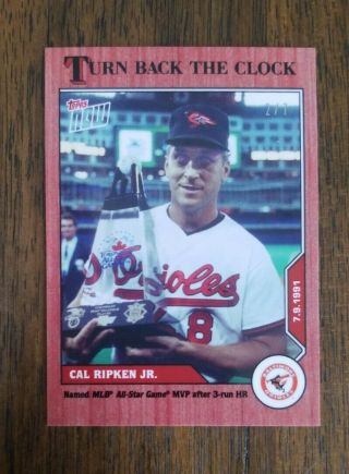 Cal Ripken Jr.  2020 Topps Now Turn Back The Clock Red Parallel 2/7 Orioles