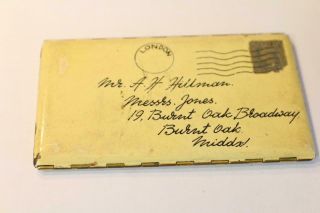 Unusual Enameled Figural Cigarette Case In Shape Of Envelope Ap London Patented