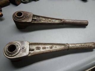 2 No.  50 - 10 " Lineman Ratchet Wrench Tools - Hand Vintage
