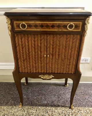 Louis Xvi Inlaid Pier Cabinet Side Table