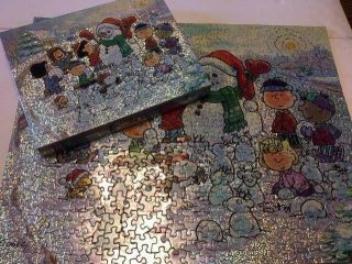 Springbok Vintage 500,  Piece Peanuts Winter Wonderland Jigsaw Puzzle Complete