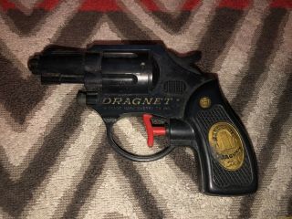 Vintage Dragnet Police Black Plastic Water Gun Pistol - Has Trigger