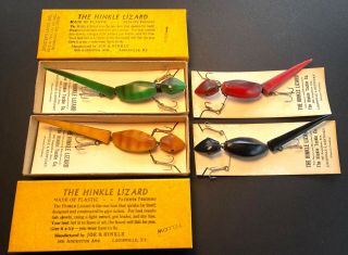 Vintage Hinkle Lizard Lure Set With 2 In Boxes