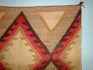 Antique Navajo Rug Large Native American geometric Weaving Blanket 3