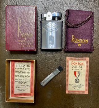 Vintage Ronson Lighter And Papers Pouch Brush ( (near))