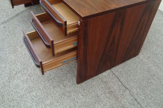 61040 Mid Century Modern ROSEWOOD Executive Desk Office Credenza 2