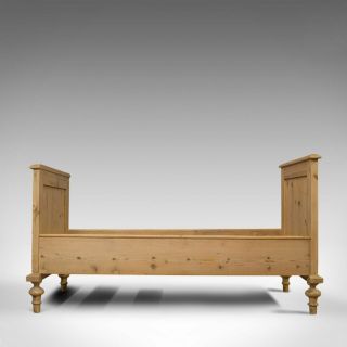 Antique Bed Frame,  English,  Victorian,  Pine,  Bedstead,  Late 19th Century,  C.  1900