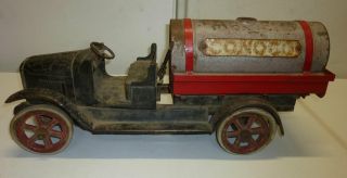 Very Large Antique Pressed Steel Toy Tank Truck,  Buddy L,  Estate Find