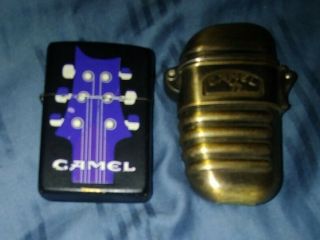 Camel Zippo Lighter With Guitar And Music Note,  Extra.  Camel Clicl To Seal/close