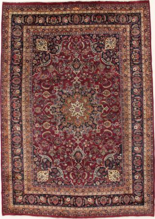 Semi Antique Plush Signed 8x12 Traditional Floral Hand Knotted Oriental Area Rug