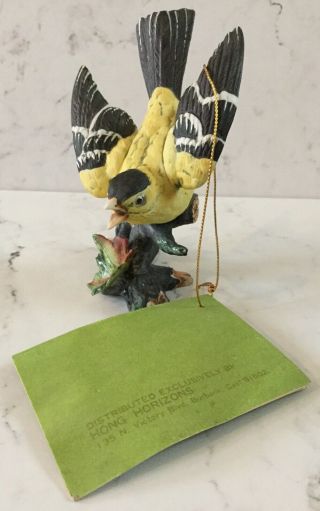 Vintage Hachiro Goto Porcelain Goldfinch Bird Seto Japan Figurine 3