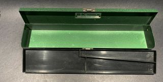 Vintage S - K Tools Green Metal Tool Box & Tray For Socket Set 15 " X 3 " X 1.  5 "
