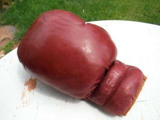 Vtg Rawlings Us Navy U.  S.  N.  Military Single Leather Boxing Glove Well Preserved