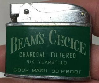 Vtg Flat Advertising Lighter.  Kentucky Straight Bourbon Whiskey.  James B.  Beam