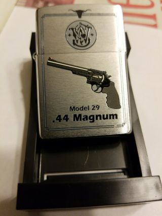 Zippo Smith &wesson Model 29.  44 Magnum Made In 1999 Brush Chrome
