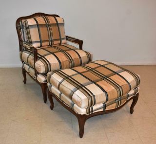 French Style Bergere Chair & Ottoman By Fremarc Designs