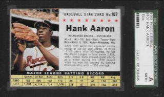 Hammerin Hank Aaron Hand Cut 1961 Post Cereal Box 107 Sgc Graded Authentic Abc