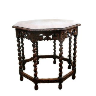Gorgeous Hand Carved Wooden Table Console Barley Twist Coffee Side Table Htf