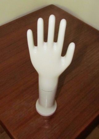 Vintage Hct Germany Industrial Porcelain Glove Mold Jewelry Display Decor 2