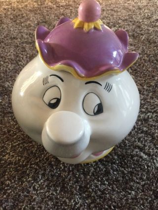 Disney Mrs Potts Teapot Cookie Jar Beauty & The Beast Treasure Craft Vintage