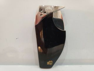 Vintage Colibri Black Enamel,  Silver Soft Flame Lighter 1620,  1,  2,  3/36