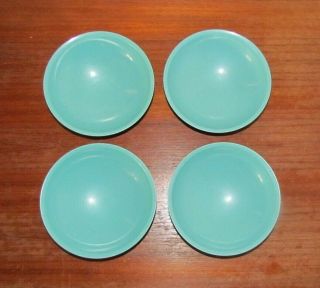 Four Vintage Turquoise Boontonware Bowl 3307–18 6.  5 " X 2 And 1/8 " Htf