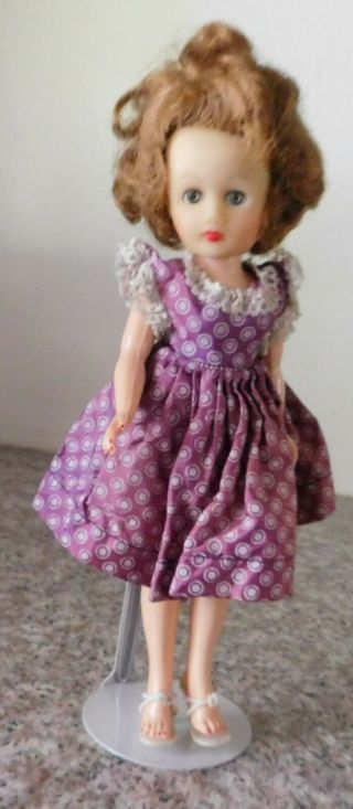 Vintage Adorable 10 " Hard Plastic Miss Ginger Fashion Doll Dress