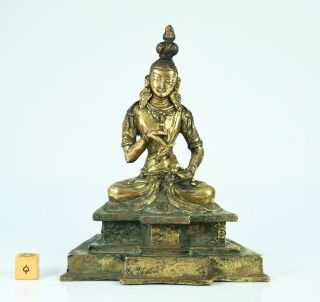 Antique Tibetan Chinese Gilt Bodhisattva Qing Dynasty 19th Century