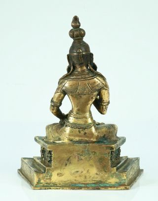 Antique Tibetan Chinese Gilt Bodhisattva Qing Dynasty 19th Century 3