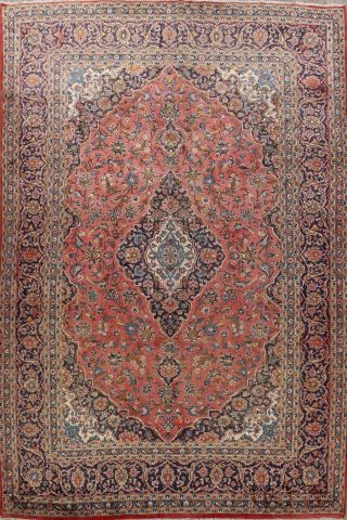 Traditional Semi Antique Floral Area Rug Wool Hand - Knotted Oriental Carpet 10x13
