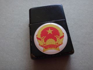 Year 1998 Black Matte Zippo Lighter With Socialist Republic Of Vietnam Insignia