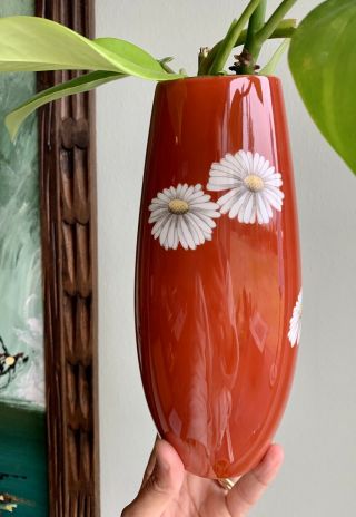 Vintage Noritake Vase Nippon Toki Kaisha Orange Daisy Flowers