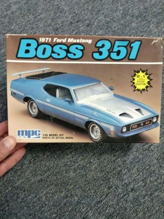Vintage Mpc 1971 Ford Mustang Boss 351 Model Kit (1988)