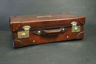Stunning Antique Suitcase By Forsyth Edinburgh Crocodile Trimmed