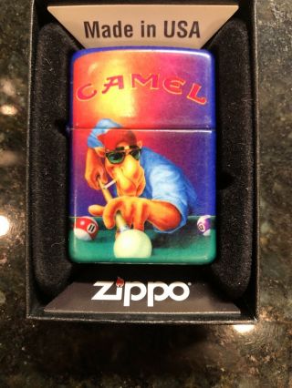 Vintage 1992 Camel Cigarettes Joe Camel Playing Pool Pool Player Zippo Lighter