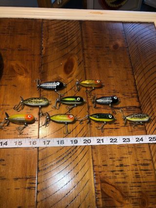 Heddon Tiny Torpedo Topwater Fishing Lures Tough Colors 9 Immaculate Lures