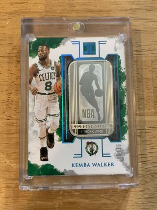 2019 - 20 Impeccable Basketball Kemba Walker Logoman Troy Silver Bar /15